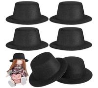 Beaupretty 6pcs Handmade Top Hat Embryo for Doll Hat Decor Snowman Christmas Ornaments Design for Doll Tops Decoration and Festive Display