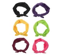 Beaupretty 6pcs Knotted Rabbit Ear Headbands for Women Stretchy Sweat Wicking Sports Hair Wraps Minimalist Solid Color Bow Hair Accessories for Yoga and Running