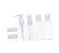 Beaupretty 6pcs Leakproof Travel Bottles Set Refillable Lotion Container Portable Spray Bottles for Shampoo Conditioner Toiletries Transparent with Caps Random Color