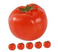 Beaupretty 6pcs Mini Artificial Cherry Tomato Models PVC Simulation Fruit Props Realistic Fake Cherry Tomatoes for Home Decor Photography Film Teaching