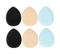 Beaupretty 6pcs Mini Finger Size Cosmetic Cushion Powder Puff Set, Mixed Colors, Soft Facial Makeup Sponges for Loose Powder Application and On-the-go Touch up