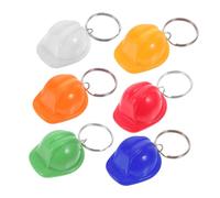 Beaupretty 6pcs Mini Hard Hat Keychain Adorable Construction Party Favors Cool Keyrings for Men Creative Miniature Construction Hats for Builders