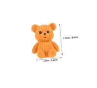 Beaupretty 6pcs Mini Resin Bear Figurines Orange Cute Micro Landscape Decorations Cake Toppers Table Centerpieces Party Favors Supplies
