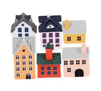 Beaupretty 6pcs Miniature Cottage Figurines for Desktop Decor Tiny European Style Garden Houses Ornaments for DIY Flowerpot Landscape and Outdoor Fairy Garden Decoration