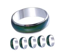 Beaupretty 6PCS Mood Rings Color Changing Emotional Learning Rings for Boys Birthday Party Favors for Emotional Awareness and Family Bonding