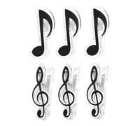 Beaupretty 6pcs Music Note Clips Creative Score Holder Sheet Music Book Clips Black Metal Plastic Suitable for Musicians Lectures Sermon Notes and Recipes