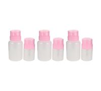 Beaupretty 6pcs Nail Polish Remover Pump Dispenser Plastic Squeeze Bottles Push Top Empty Containers for Home Salon Use