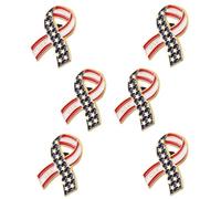 Beaupretty 6pcs Patriotic American Flag Badge Pins with Metal Stamping Technology and Smooth Fastening for Jackets and Uniforms, for Memorial Day Parades and 250th Anniversary Celebrations