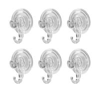 Beaupretty 6pcs PET Suction Cup Hooks for Shower, Kitchen and Window Wall | Free Installation, No Wall Damage, Modern Minimalist Design, for Renters, Hallways and Rental Apartments