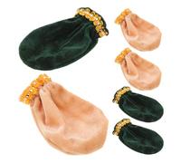 Beaupretty 6pcs Piano Pedal Protective Covers Set, Thickened Velvet Material, Anti-Scratch Foot Pads for Upright and Grand Pianos, Includes 3 Dark Green and 3 Beige Sleeves, Suitable for Home