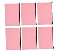 Beaupretty 6pcs Pink Canvas Zipper Pouch Multi Purpose Makeup Bag Pencil Case Jewelry Storage Lightweight Easy to Carry for Travel Daily Use