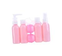 Beaupretty 6pcs Portable Travel Bottle Set Pink Refillable Spray Bottles for Perfume Shampoo Lotion Emulsion Cream with Small Spoon for Easy Cream Dispensing