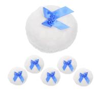 Beaupretty 6pcs Powder Puff Soft Plush Fabric with Adorable Bow Lightweight Portable for Diaper Changing Travel and Daily Skin Care Gentle Foundation and Makeup Application