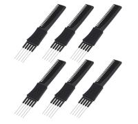 Beaupretty 6pcs Prong Pick Comb Metal Tooth Hair Picking Tool for Women Styling Salon Fine Thick Thin Hair for Lift Teasing Comb and Fluffing Styling