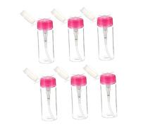 Beaupretty 6pcs Push down Nail Polish Remover Pump Bottle Liquid Storage Dispenser for Professional Nail Art Makeup and Travel Use Leakproof Design