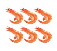 Beaupretty 6pcs Realistic Shrimp Model Decoration Props in Orange Pvc Material Lifelike Design and Bright Colours for Exhibition and Home Display, Sturdy and Fade-resistant Shrimp Decoration