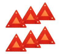 Beaupretty 6pcs Red Plastic Triangle Car Reflectors Vehicle Warning Signs Slow Moving Triangle Safety Signs for Rv and Truck Road Trips to Keep Safe Distance and Prevent Falling