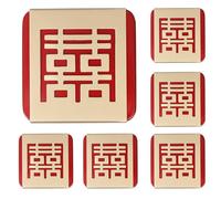 Beaupretty 6pcs Red Traditional Chinese Wedding Candy Boxes Square Hollow out Tinplate Storage Boxes for Wedding Party Favors Elegant Packaging for Guests