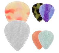 Beaupretty 6pcs Resin Guitar Picks Color-coded for Electric Acoustic Bass Guitars Smooth Grip Plectrums for Beginners Professionals Versatile Thickness Identification Music Accessories