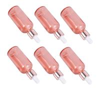 Beaupretty 6pcs Rose Gold Essential Oil Dropper Bottles Chic Round Shoulder Perfume Dripping Containers for to Use and Leak Design