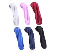 Beaupretty 6pcs Satin Sleeping Cap Silk Bonnet for Sleep Hair Wrap for Sleep Comfortable Elastic Hat