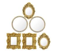 Beaupretty 6pcs Scale Vintage Baroque Wall Decor Elegant Framed Mirrors for Dollhouse Fairy Gardens and Terrariums