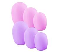 Beaupretty 6Pcs Silicone Makeup Brush Sleeves Protective Covers for Foundation Blush Brushes in Light and Pink Purple Compact Travel Storage