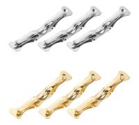 Beaupretty 6pcs Silver Bow Tie Clip Dualtone Design, Iron Decorative Fastener Featuring Enhanced Grip and DIY Friendly Functionality for Daily Neckwear Use and Business Presentations