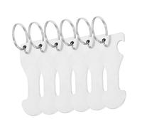 Beaupretty 6pcs Stainless Steel Trolley Token Keychains Portable Key Ring Shopping Cart Coin Holders for Supermarket Shopping with Detachable Design and Practical Use