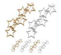 Beaupretty 6pcs Star Hair Clips Alloy Hair Barrettes Decorative Hollow Pentagram Pins for Women Suitable for Party and Ceremony Accessories in Gold and Silver