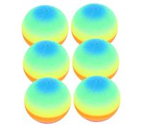 Beaupretty 6pcs Thickened Rainbow Bounce Play Balls for Boys Eco Friendly PVC Kickball for Indoor Outdoor Playground Activities Flapping Handball for Beach Garden Games
