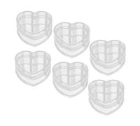 Beaupretty 6pcs Transparent Heart Shape Candy Wrapping Boxes with Lids Small Clear Favor Storage Containers for Wedding Shower Birthday Party Chic Treat Packaging