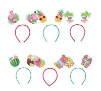 Beaupretty 6PCS Tropical Theme Party Headbands Hawaiian Headpiece with Floral Design for Luau Summer Beach Birthdays and Fun Hair Accessories