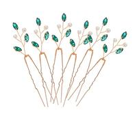 Beaupretty 6pcs Wedding Bride Hairpins Rhinestone Pearl Hair Clips for Bridal Hairstyles Elegant U Shaped Hair Accessories for Women for Weddings Birthdays and Special Occasions