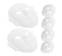 Beaupretty 6Pcs White Unpainted Masks for DIY Craft Peking Style Blank Masquerade Masks for Cosplay Parties and Theater Events Creative and Durable Decoration