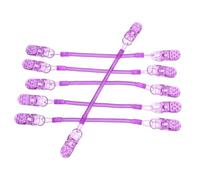 Beaupretty 6pcs Windproof Hat Strap Clips with Spring Chain Lost Cap Tether Clips for Outdoor Hiking Running Cycling Portable Neck Hanging Design Candy Purple