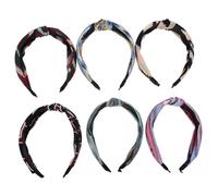 Beaupretty 6pcs Women Knot Headband Wide Elastic Knotted Hair Bands Comfortable Breathable for Yoga Exercise Sports Makeup and Parties