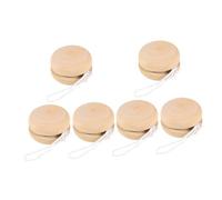 Beaupretty 6pcs Wooden DIY Yo Yo Balls for Unfinished Blank Craft for Painting Creative Outdoor Plaything to Enhance Cognitive Skills and Wrist Strength Rustic Khaki Party Fun