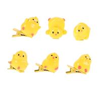 Beaupretty 6pcs Yellow Cartoon Chick Hair Clips for Women and Boys and Girls Fun Side Bang Clips Adorable Kawaii Hair Accessories for Everyday Use and Parties