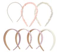 Beaupretty 7 Pcs Floral Pearl Headband Set for Women Comfortable Elastic Hair Accessories for Teens Versatile and Stylish Cloth Hairbands Birthday