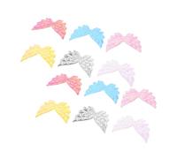 Beaupretty 70PCS Angel Wing Patches Embossed Decorative Applique for Clothing DIY Hair Clips Cake Toppers Colors Mixed Lightweight Adhesive Friendly Embellishments for Birthdays Showers