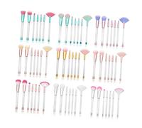 Beaupretty 7pcs Diy Makeup Brush Set Crystal Handles Foundation Brush Set Translucent Handle Holder