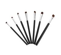 Beaupretty 7pcs Eye Makeup Brush Set for Women Premium Quality Brushes with Soft Hair for Eyeshadow Eyeliner and Blending Portable Makeup Tools for Daily Use Black Handle with Silver Ferrule