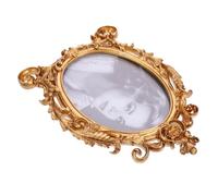 Beaupretty 8 Inch Resin Antique Photo Frame Oval Shape European Style Vintage Retro Golden Colour Display Wedding and Portrait Photos Office and Bar Decor Random Style