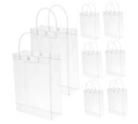Beaupretty 8 Pcs Clear Gift Bags with Handles Spacious Transparent Candy and Snack Packaging Bags for Wedding Favors Party Treats and Shopping Durable and Easy to Carry