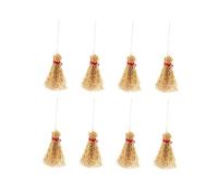 Beaupretty 8 Pcs Mini Red Rope Brooms Large Miniature Dollhouse Accessories Handmade Desktop Ornaments for Fairy Garden Micro World Grocery Store Decor