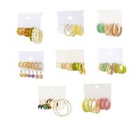 Beaupretty 8 Sets Pearl Hoop Earrings for Women Chic Circle Ear Drops Fashion Jewelry for Daily Wear Parties and Travel Unique Design for Modern Style Lovers