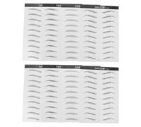 Beaupretty 8 Sheets Simulation Eyebrow Stickers Black Self-adhesive Water Transfer Fake Eyebrows for Natural Look Peel Off Easy Makeup Upgrade for Women and No Brow Users