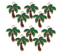 Beaupretty 80pcs Coconut Tree Charms Lightweight Enamel Pendants for DIY Jewelry Making Necklace Earrings Bracelet Keychain Accessories Hawaiian Tropical Style