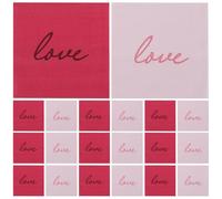 Beaupretty 80pcs Valentine's Day Guest Napkins Printed Party Paper Towels for Wedding Shower Romantic Dinner Table Decoration Red Pink